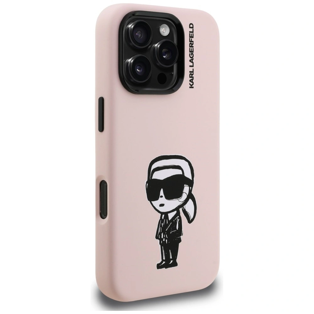 Kryt Karl Lagerfeld Silicone Karl Sketch MagSafe Apple iPhone 16 Pro pink
