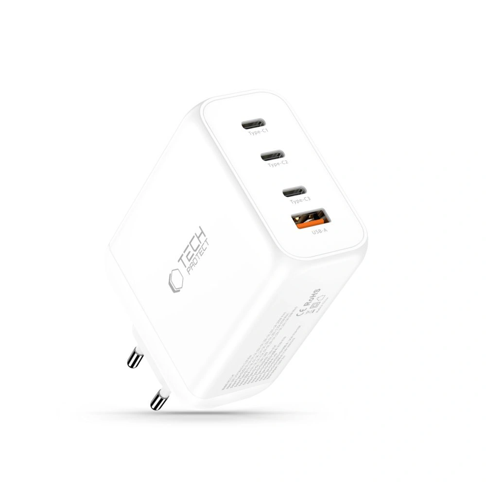 Síťová nabíječka Tech-Protect NC200W-GAN 4-port Network Charger PD 200W / QC3.0 White