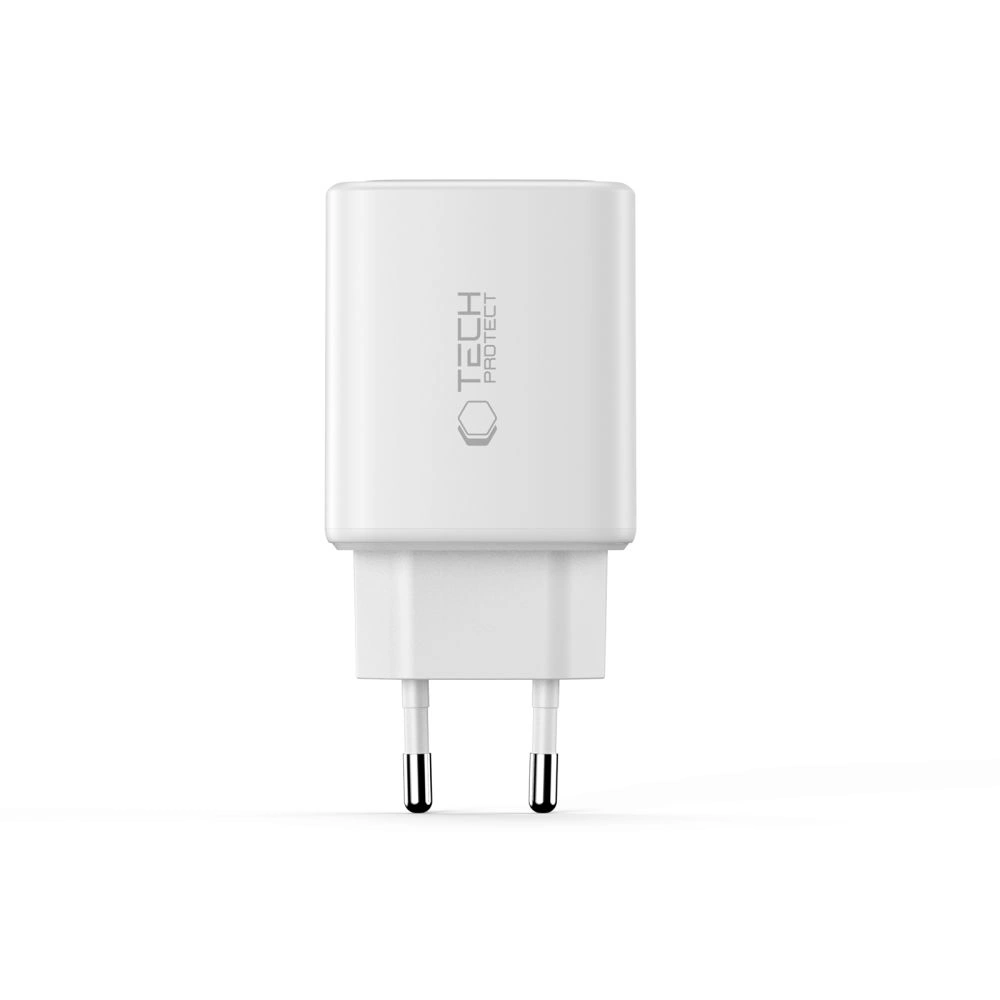 Síťová nabíječka Tech-Protect NCA65W-GAN USB-A, 2xUSB-C Network Charger PD 65W / QC3.0 White