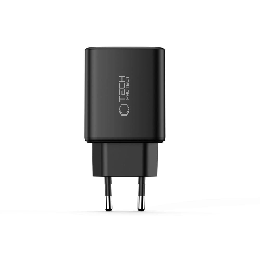 Síťová nabíječka Tech-Protect NCA65W-GAN USB-A, 2xUSB-C Network Charger PD 65W / QC3.0 Black