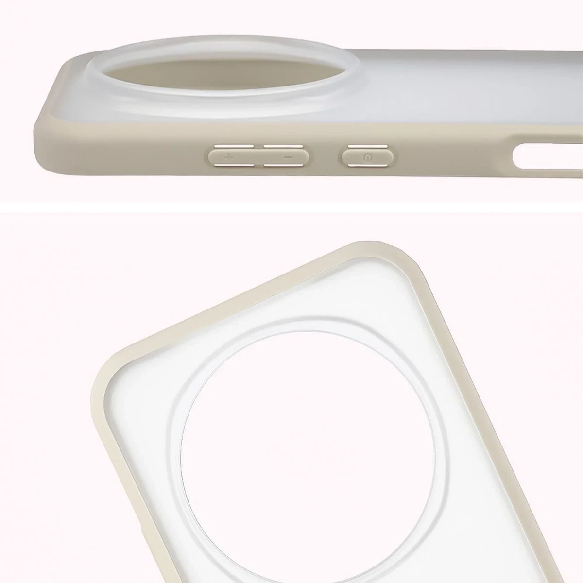Kryt Bizon Case Angelo Honor Magic8 Pro semi-transparent with a beige frame