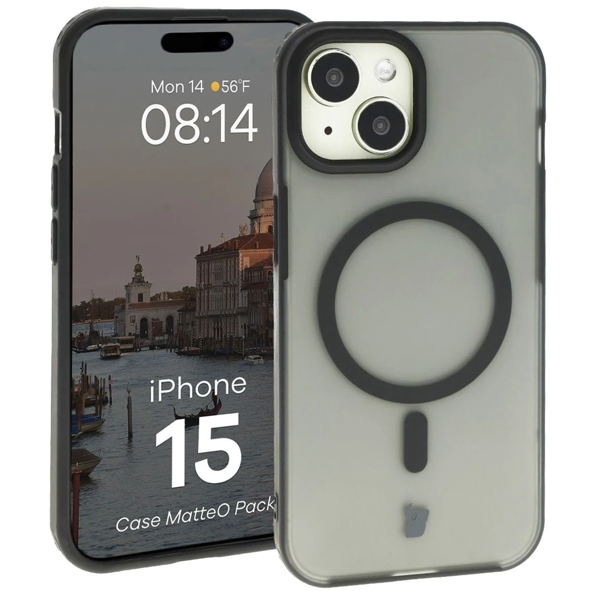 Kryt Bizon MatteO Magnetic Pack Apple iPhone 15 smoky black