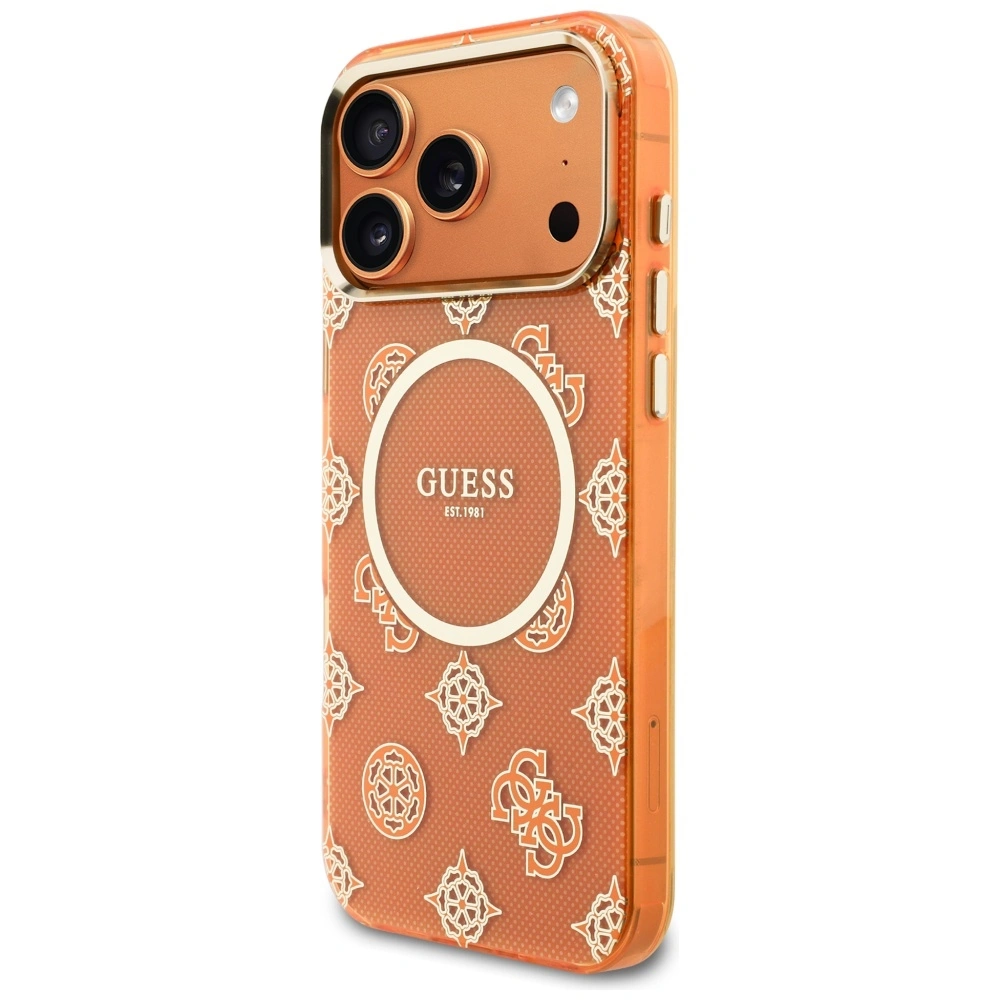 Kryt Guess IML Peony Dot MagSafe Apple iPhone 17 Pro Max orange
