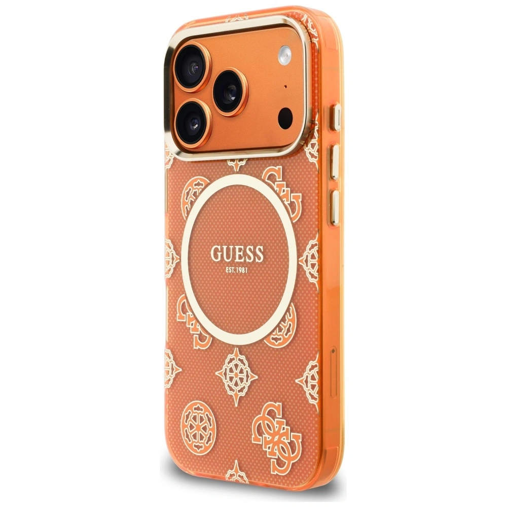 Kryt Guess IML Peony Dot MagSafe Apple iPhone 17 Pro orange