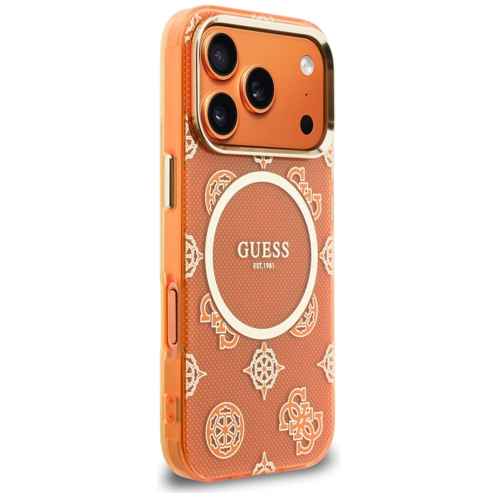 Kryt Guess IML Peony Dot MagSafe Apple iPhone 17 Pro orange