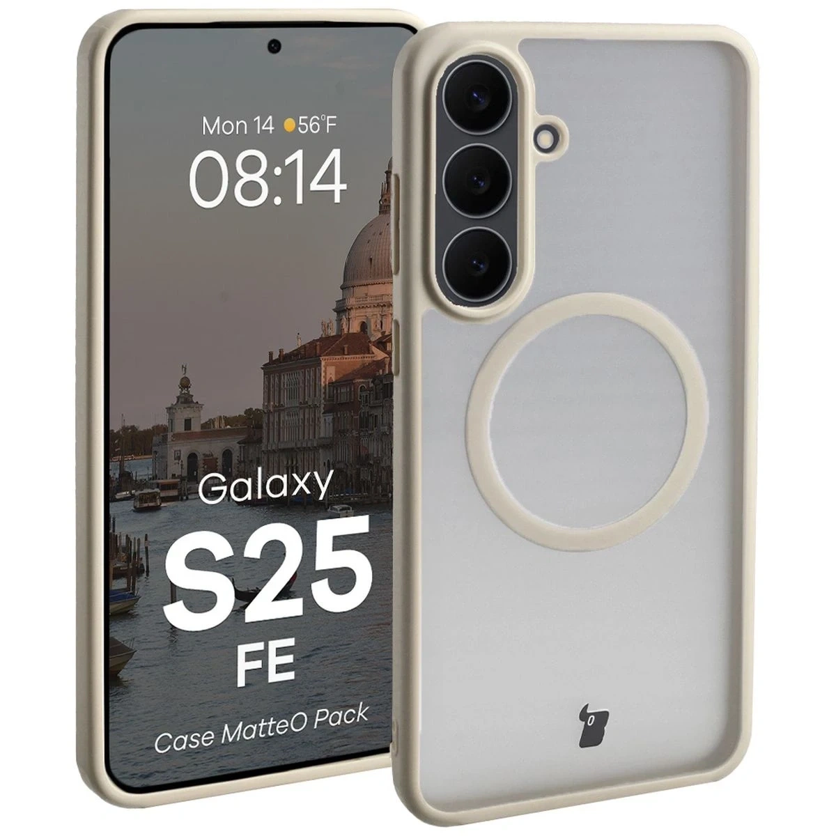 Kryt Bizon MatteO Magnetic Pack Samsung Galaxy S25 FE smoky beige