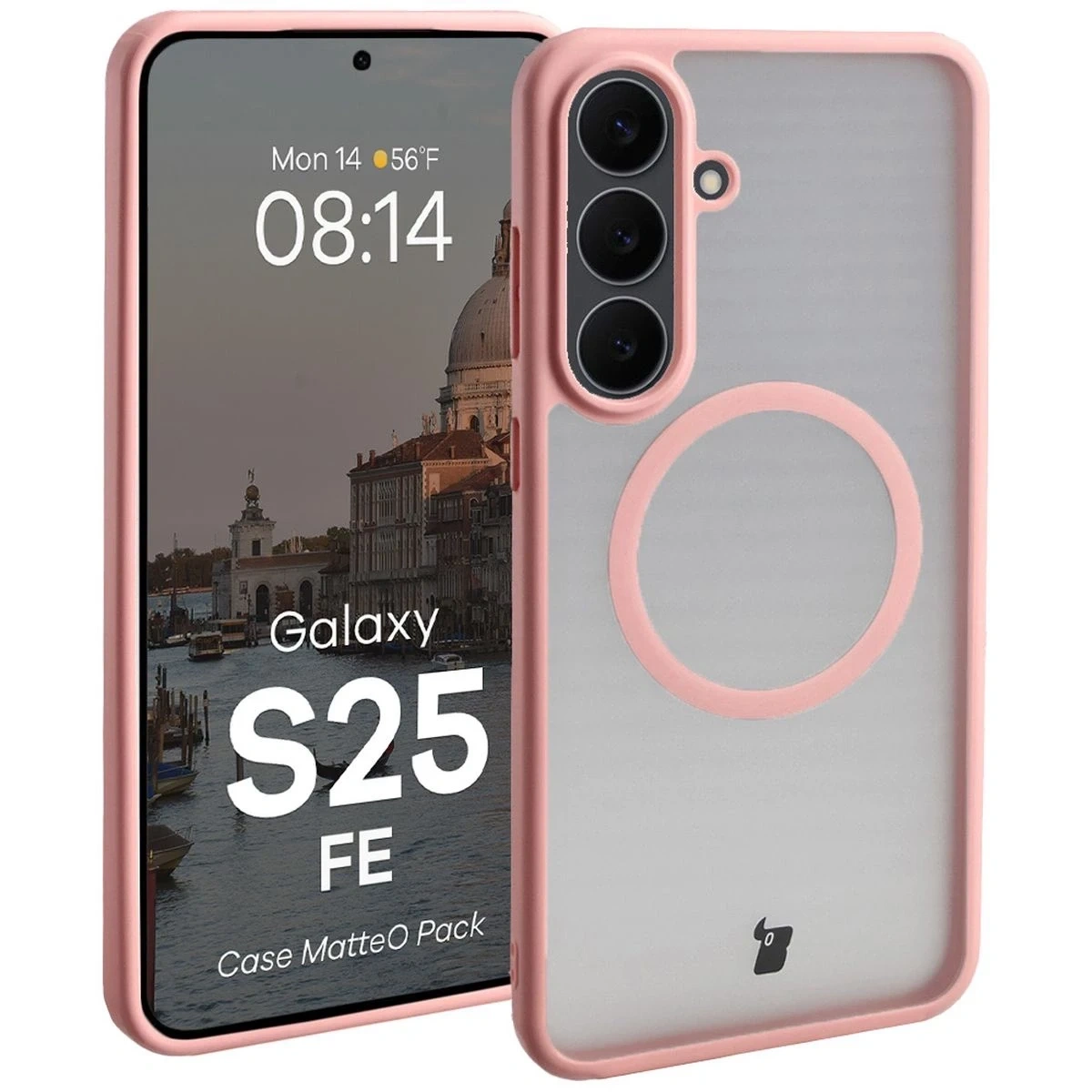 Kryt Bizon MatteO Magnetic Pack Samsung Galaxy S25 FE smoky light pink