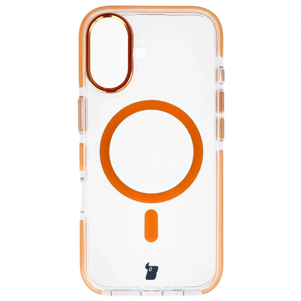 Kryt Bizon Case Marco Magnetic Apple iPhone 17 clear with an orange frame