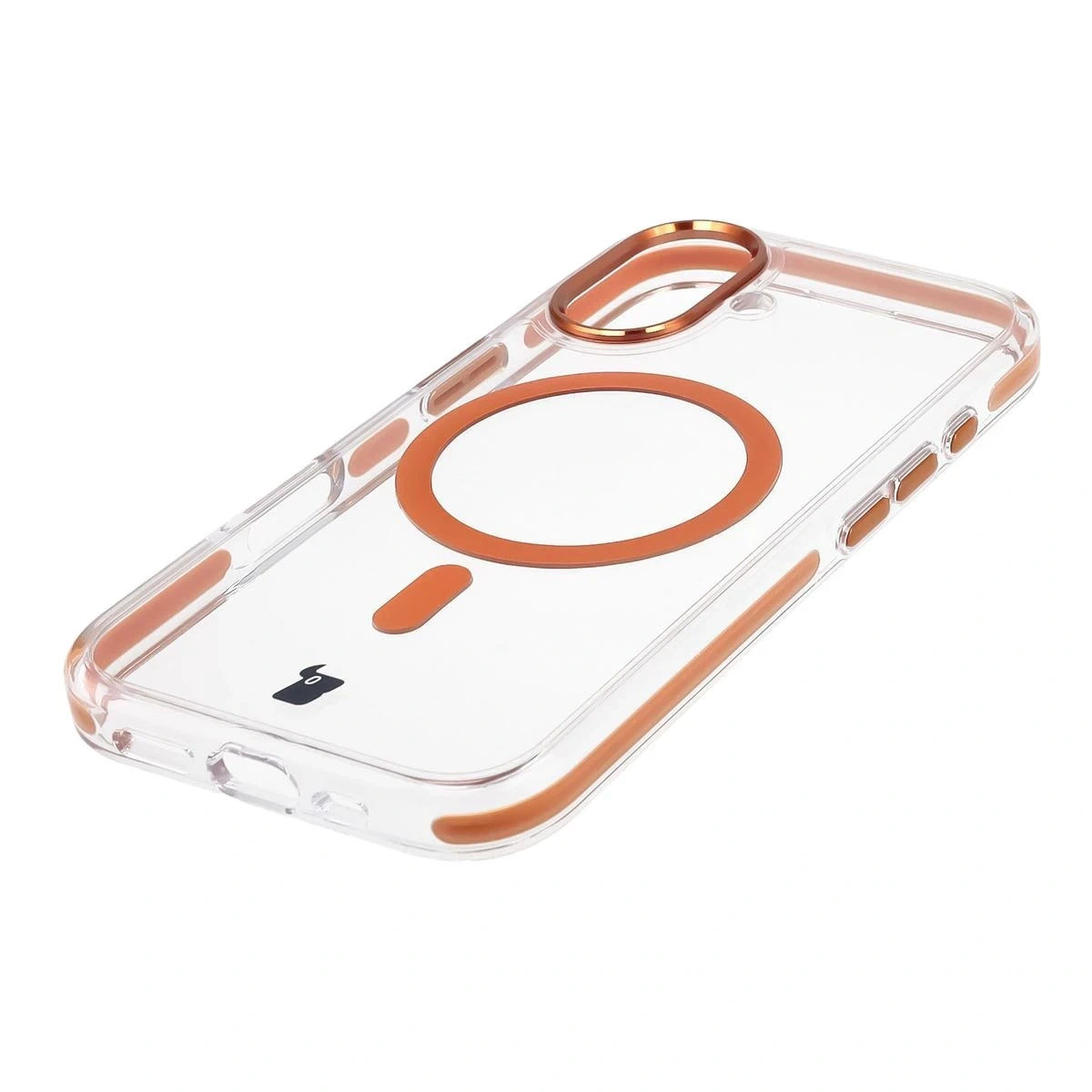Kryt Bizon Case Marco Magnetic Apple iPhone 17 clear with an orange frame