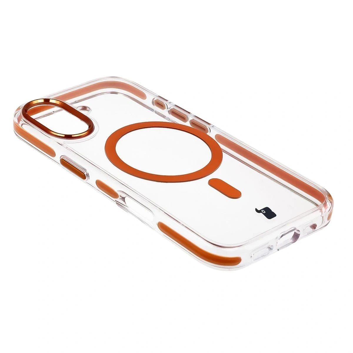 Kryt Bizon Case Marco Magnetic Apple iPhone 17 clear with an orange frame