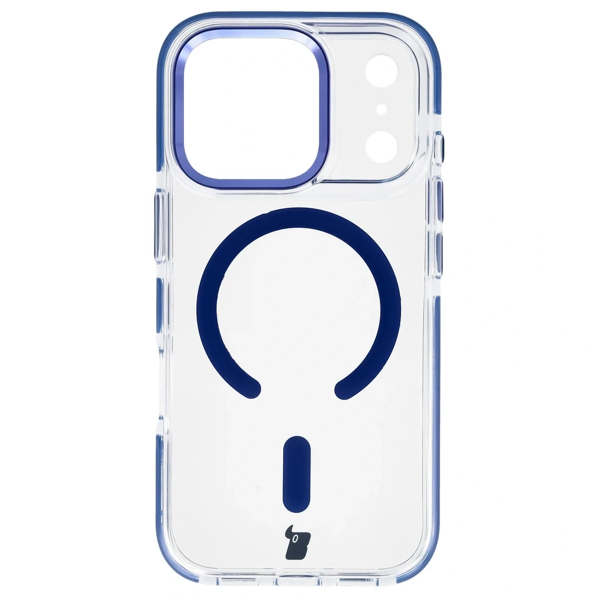 Kryt Bizon Case Marco Magnetic Apple iPhone 17 Pro clear with a blue frame