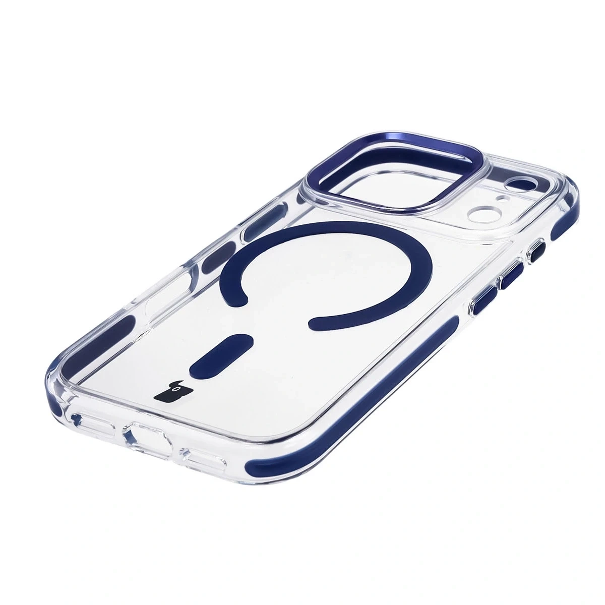 Kryt Bizon Case Marco Magnetic Apple iPhone 17 Pro clear with a blue frame