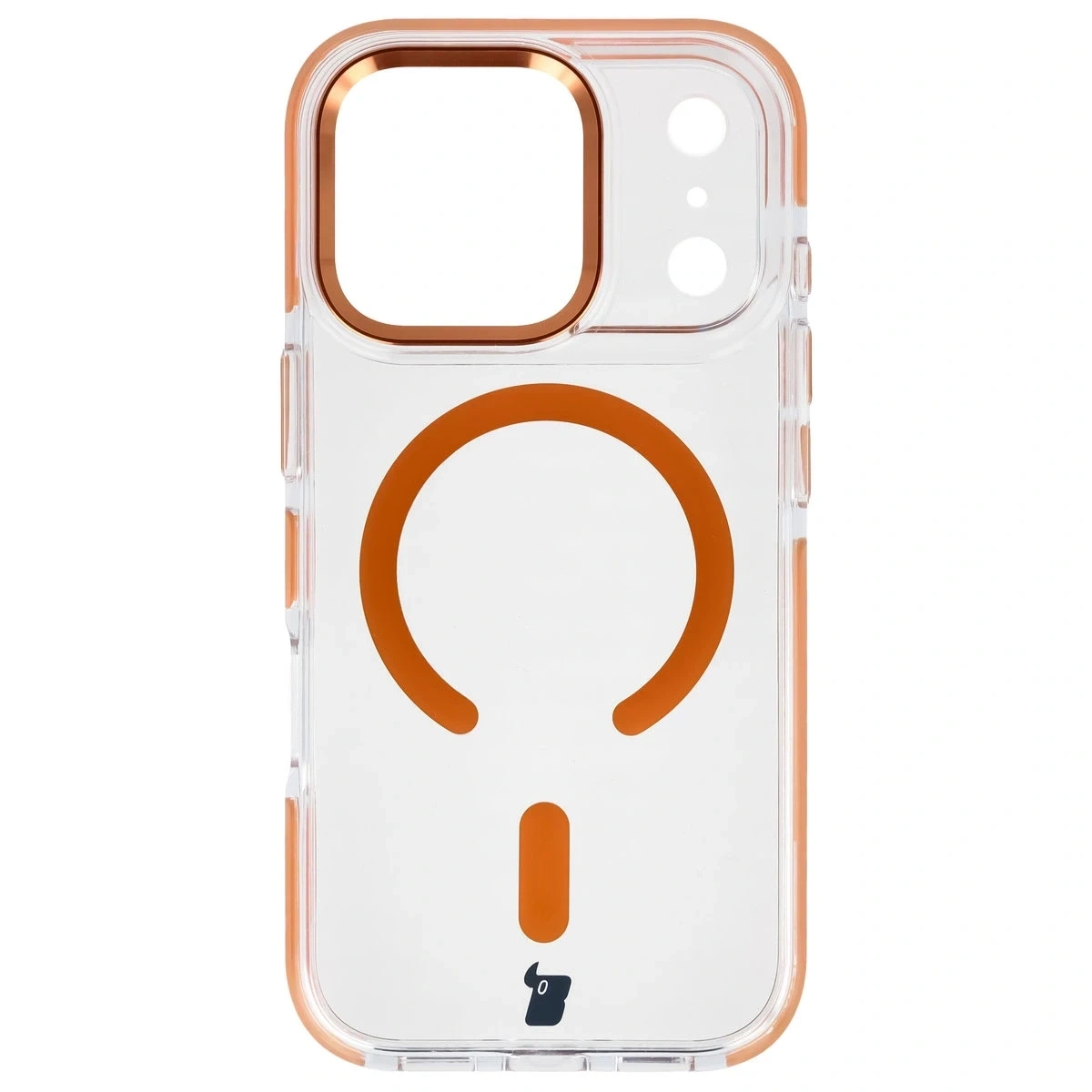 Kryt Bizon Case Marco Magnetic Apple iPhone 17 Pro clear with an orange frame