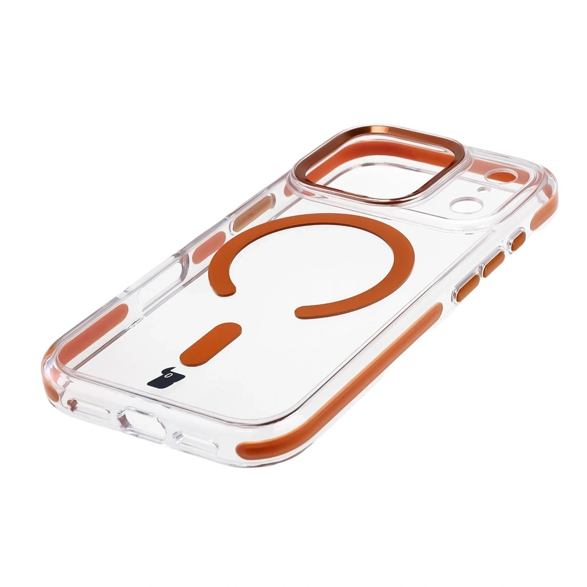 Kryt Bizon Case Marco Magnetic Apple iPhone 17 Pro clear with an orange frame