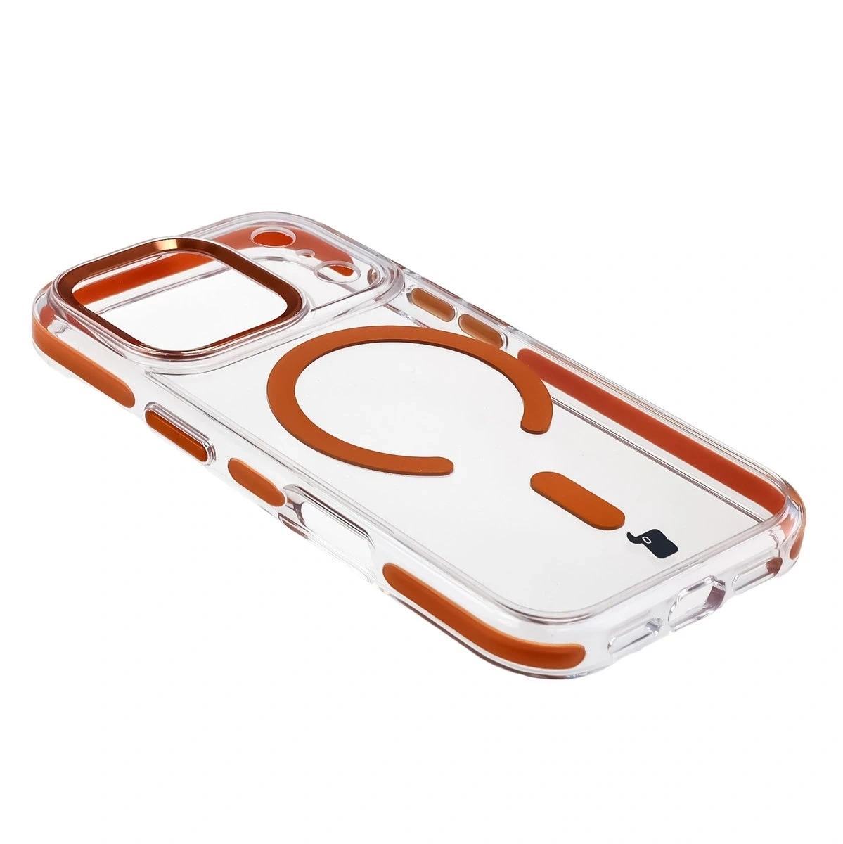 Kryt Bizon Case Marco Magnetic Apple iPhone 17 Pro clear with an orange frame