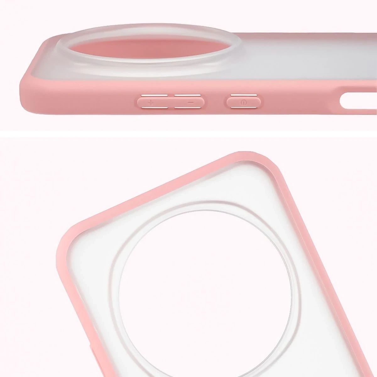 Kryt Bizon Case Angelo Honor Magic8 Pro semi-transparent with a light pink frame