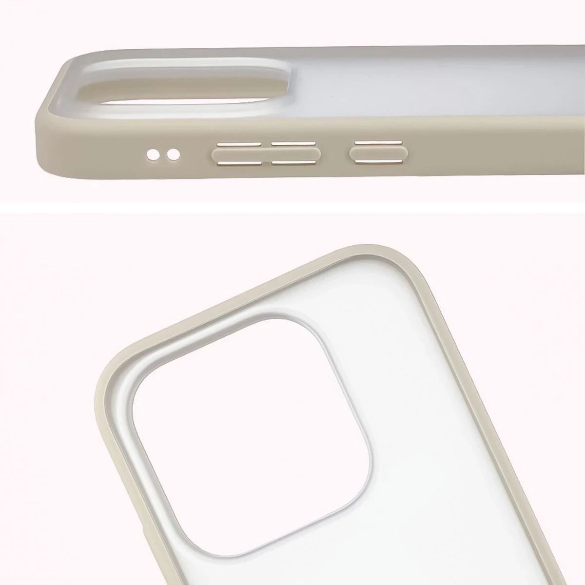 Kryt Bizon Case Angelo Xiaomi 17 semi-transparent with a beige frame