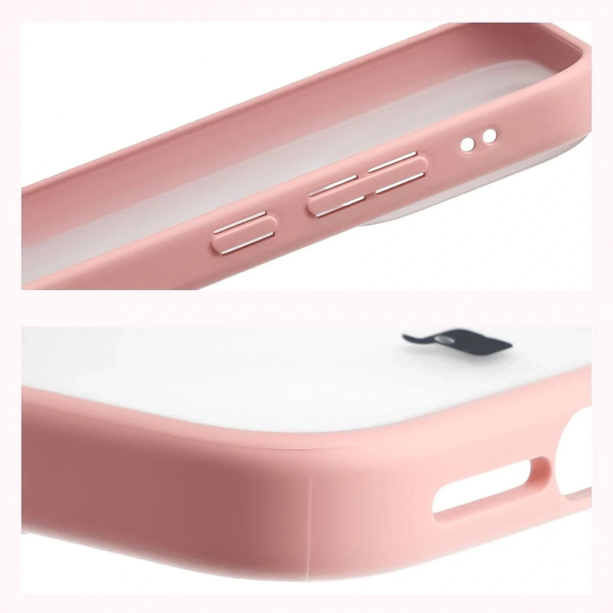 Kryt Bizon Case Angelo Xiaomi 17 semi-transparent with a light pink frame