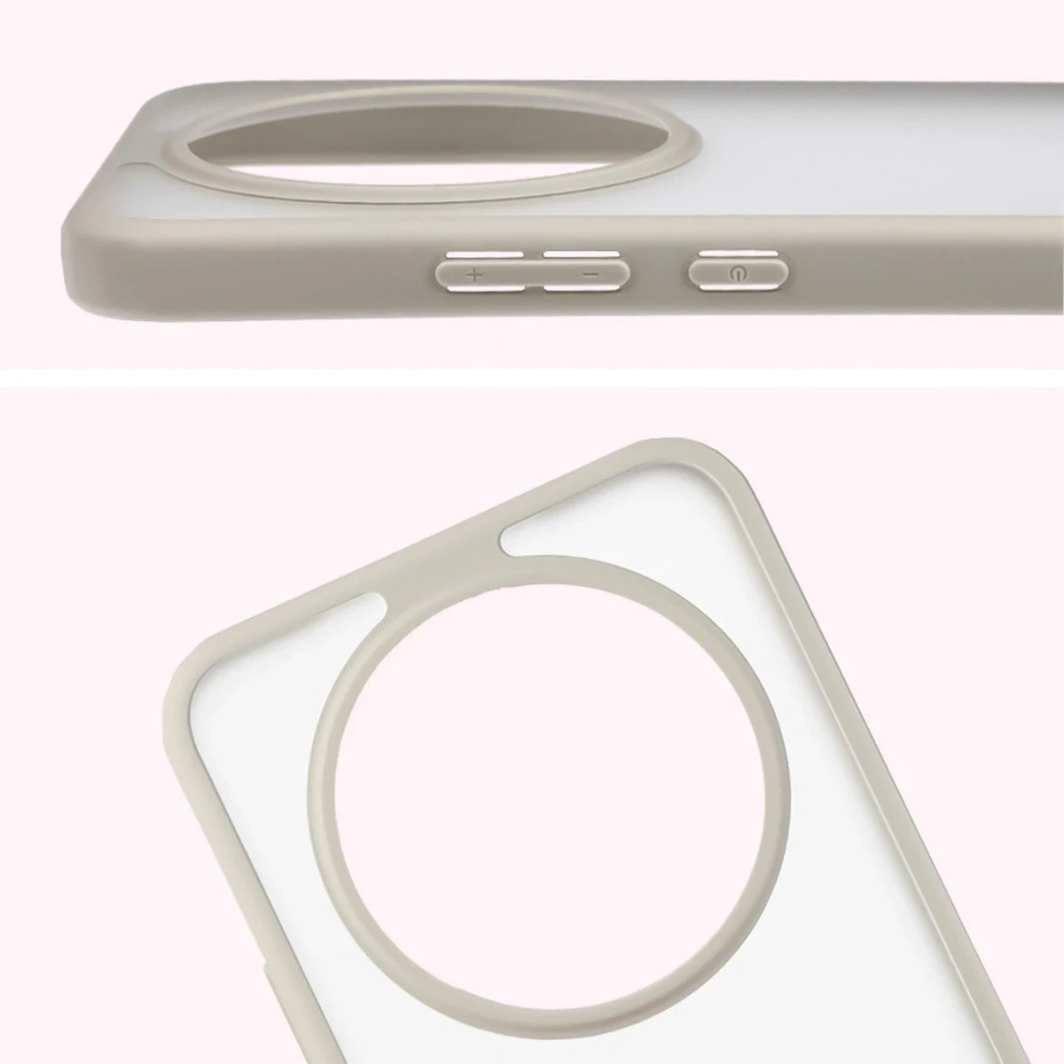 Kryt Bizon Case Angelo Honor Magic8 Lite semi-transparent with a beige frame