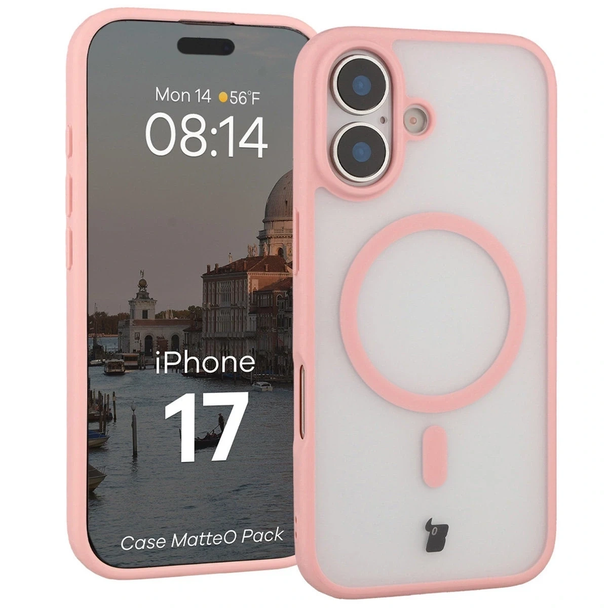 Kryt Bizon MatteO Magnetic Pack Apple iPhone 17 smoky light pink