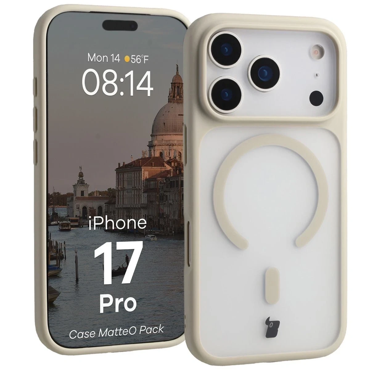 Kryt Bizon MatteO Magnetic Pack Apple iPhone 17 Pro smoky beige