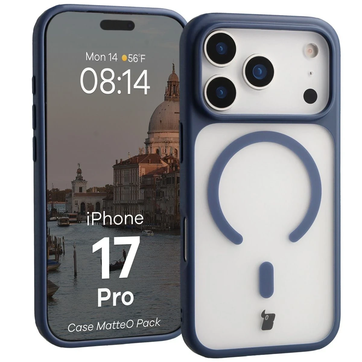 Kryt Bizon MatteO Magnetic Pack Apple iPhone 17 Pro smoky blue