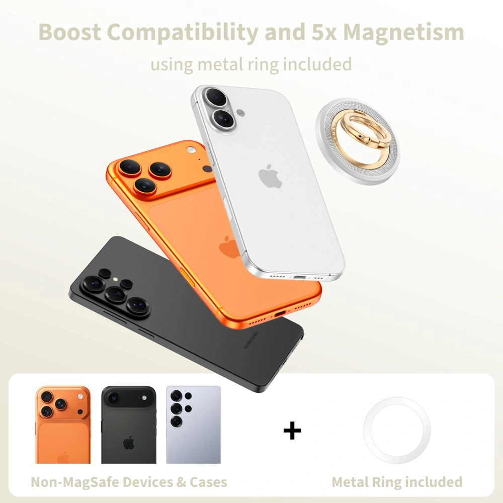 Kryt Tech-Protect MMR700 Lamano Magnetic MagSafe Phone Ring Titanium/gold