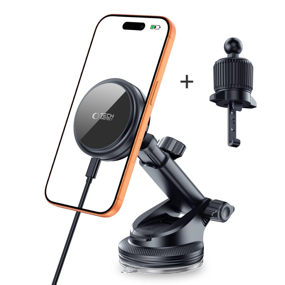 Držák do auta Tech-Protect V9 Arcticboost Magnetic MagSafe Wireless Charger 25W QI2.2 Black