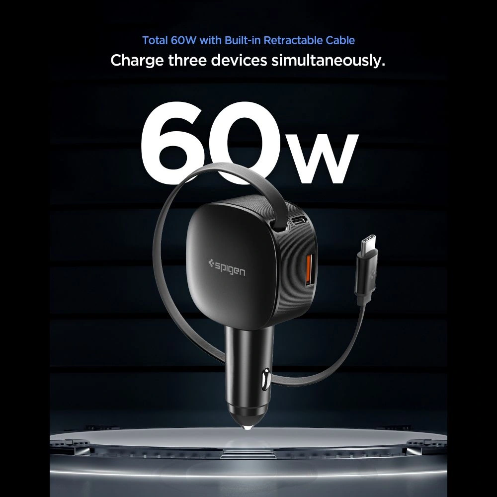 Kryt Spigen EV603VT Essentail Car Charger 60W Black