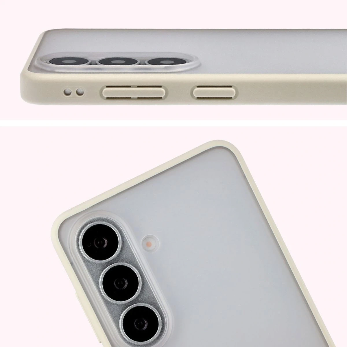 Kryt Bizon Case Angelo Samsung Galaxy S26 semi-transparent with a beige frame