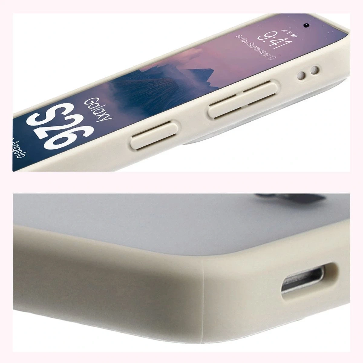 Kryt Bizon Case Angelo Samsung Galaxy S26 semi-transparent with a beige frame