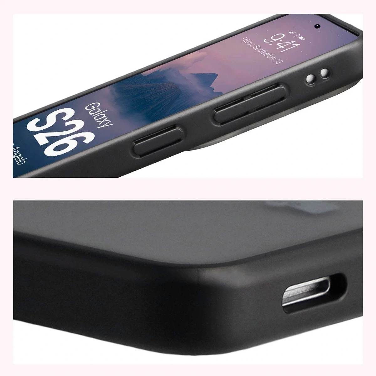 Kryt Bizon Case Angelo Samsung Galaxy S26 smoked with a black frame