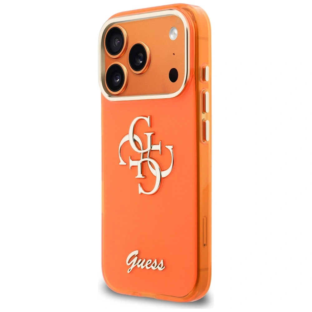Kryt Guess IML 4G Script Metal Apple iPhone 17 Pro Max orange