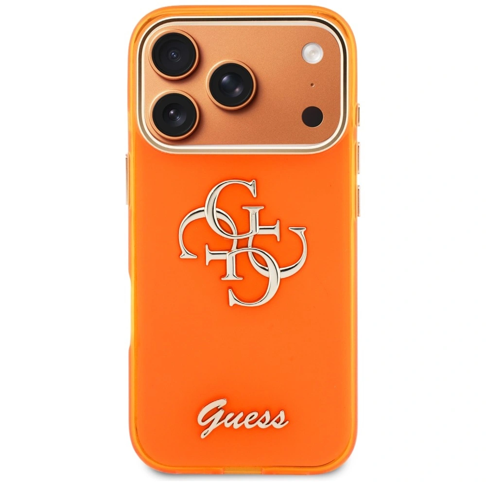 Kryt Guess IML 4G Script Metal Apple iPhone 17 Pro orange