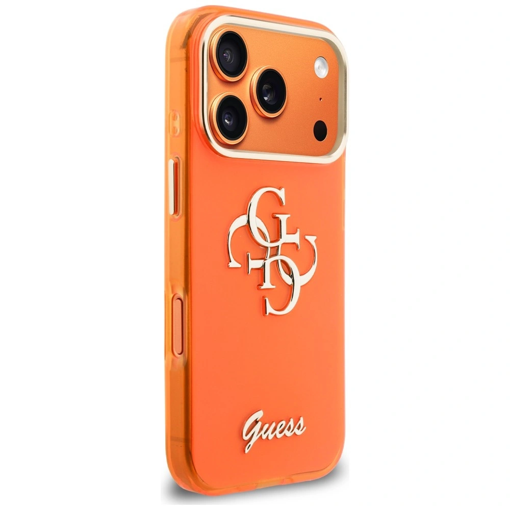 Kryt Guess IML 4G Script Metal Apple iPhone 17 Pro orange