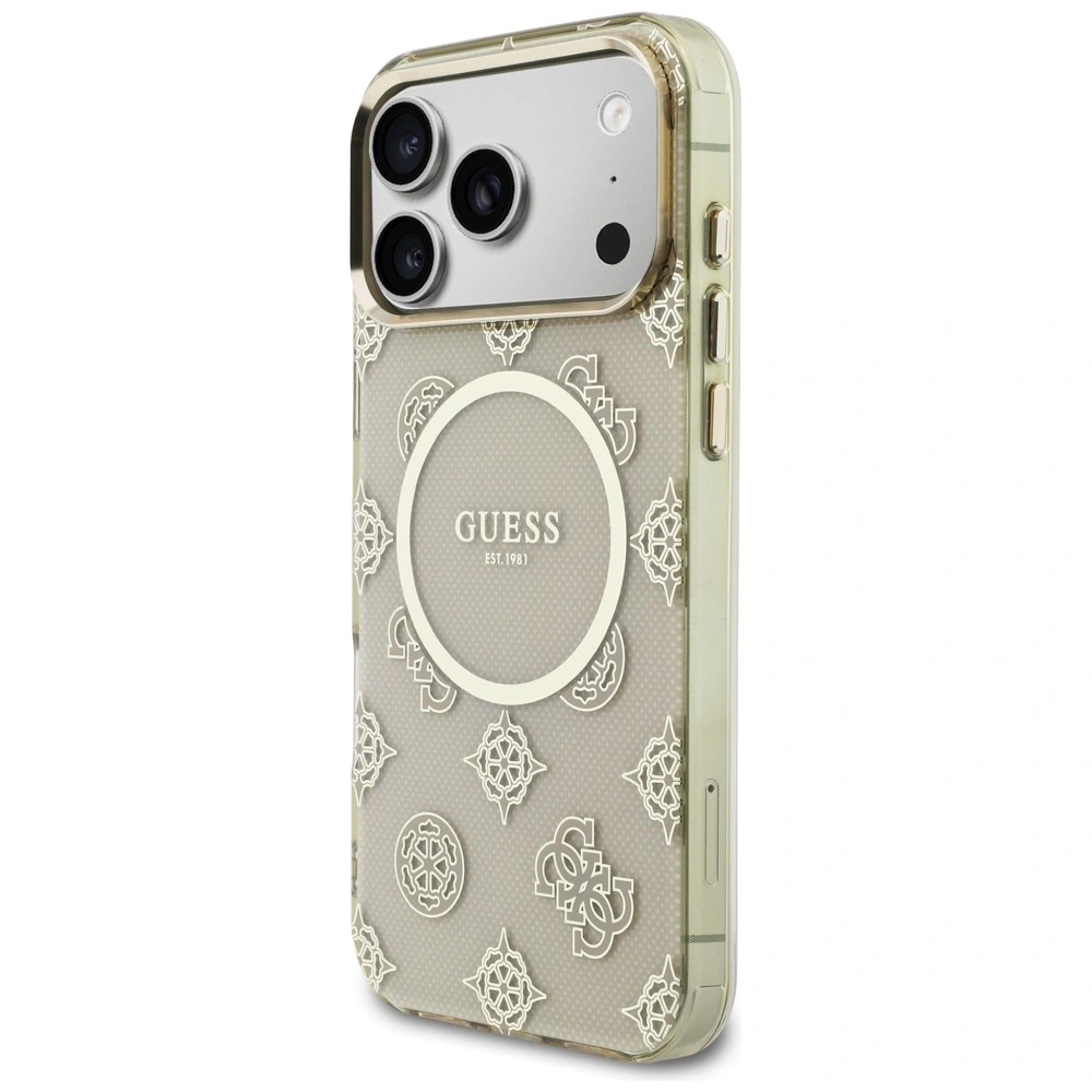 Kryt Guess IML Peony Dot MagSafe Apple iPhone 17 Pro Max beige