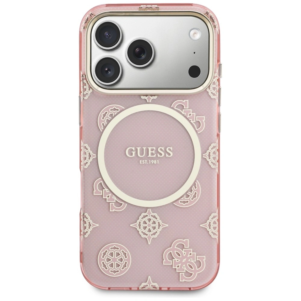 Kryt Guess IML Peony Dot MagSafe Apple iPhone 17 Pro pink