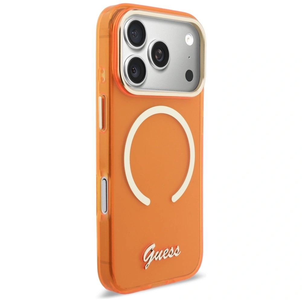 Kryt Guess IML Script Metal MagSafe Apple iPhone 17 Pro Max orange