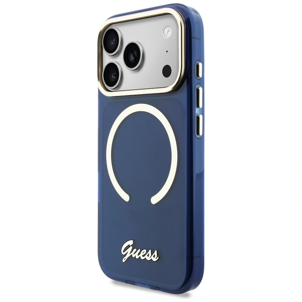 Kryt Guess IML Script Metal MagSafe Apple iPhone 17 Pro blue