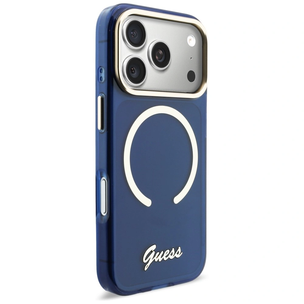 Kryt Guess IML Script Metal MagSafe Apple iPhone 17 Pro blue