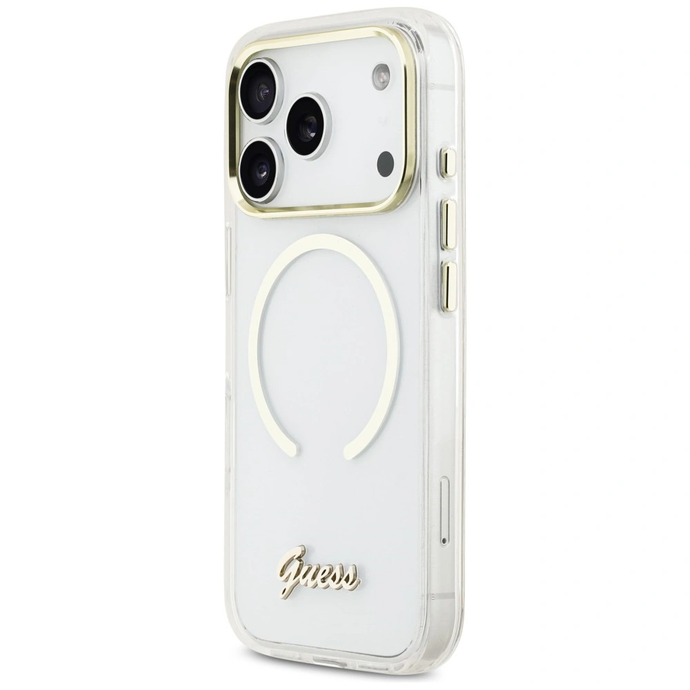 Kryt Guess IML Script Metal MagSafe Apple iPhone 17 Pro transparent