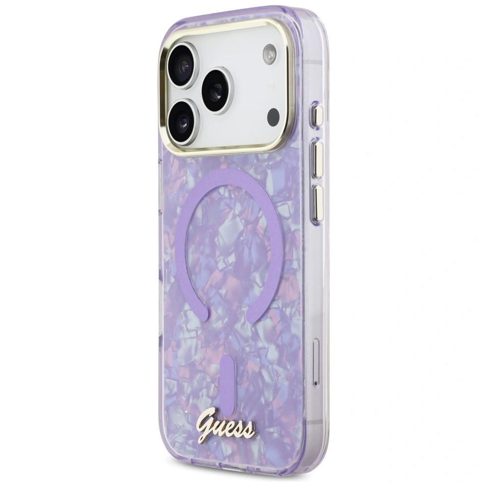 Kryt Guess IML Shell Script Metal MagSafe Apple iPhone 17 Pro Max purple