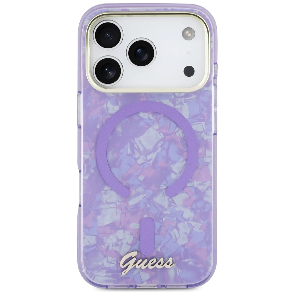Kryt Guess IML Shell Script Metal MagSafe Apple iPhone 17 Pro Max purple