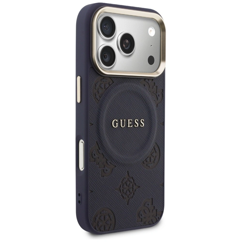 Kryt Guess Peony Hot Stamp MagSafe Apple iPhone 17 Pro blue
