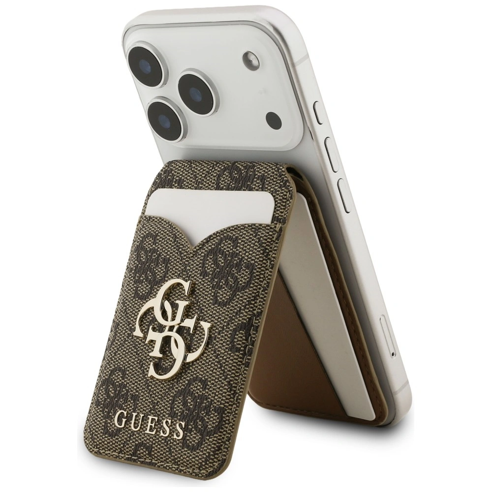 Knížkové pouzdro Guess 4G Stand & Mirror MagSafe Wallet Brown