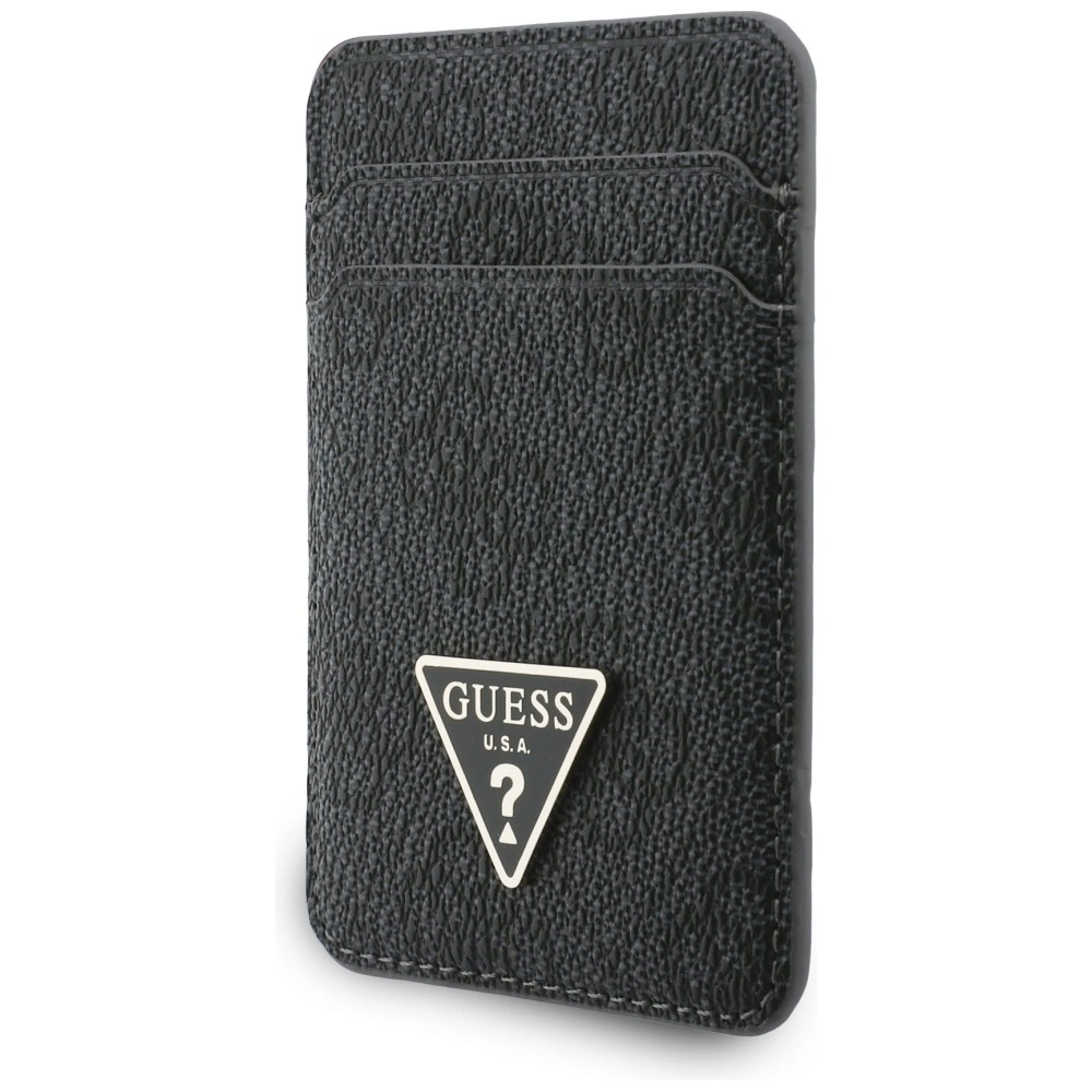 Knížkové pouzdro Guess triangle MagSafe Wallet + Hand strap set Black