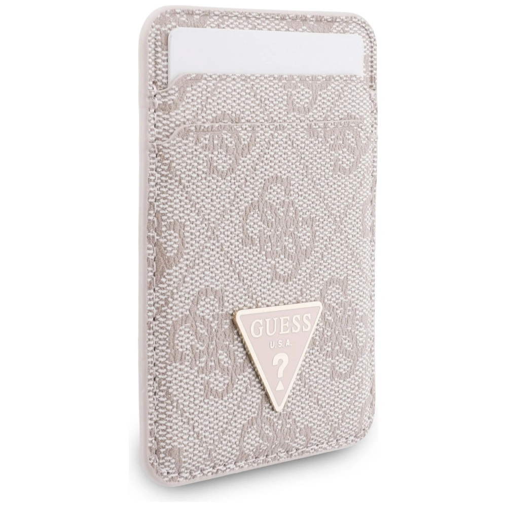 Knížkové pouzdro Guess triangle MagSafe Wallet + Hand strap set Pink