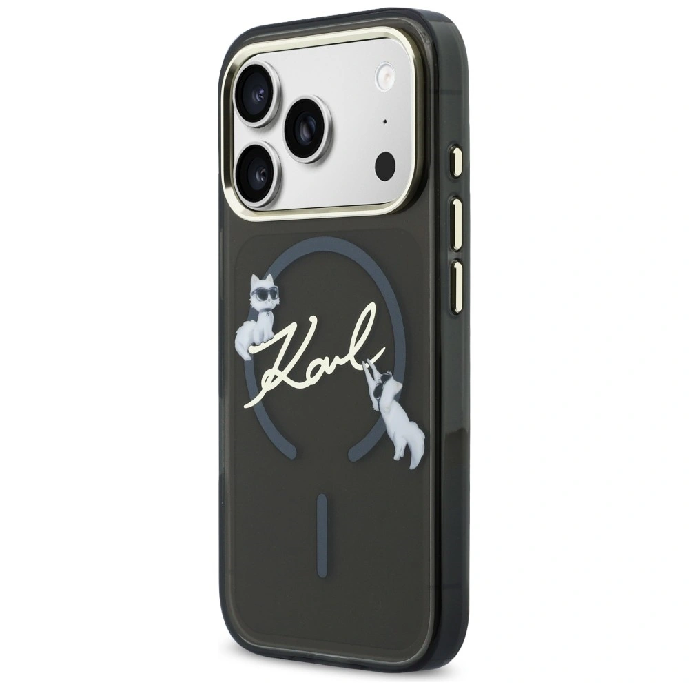 Kryt Karl Lagerfeld IML Choupettes Karl Script Logo MagSafe Apple iPhone 17 Pro black