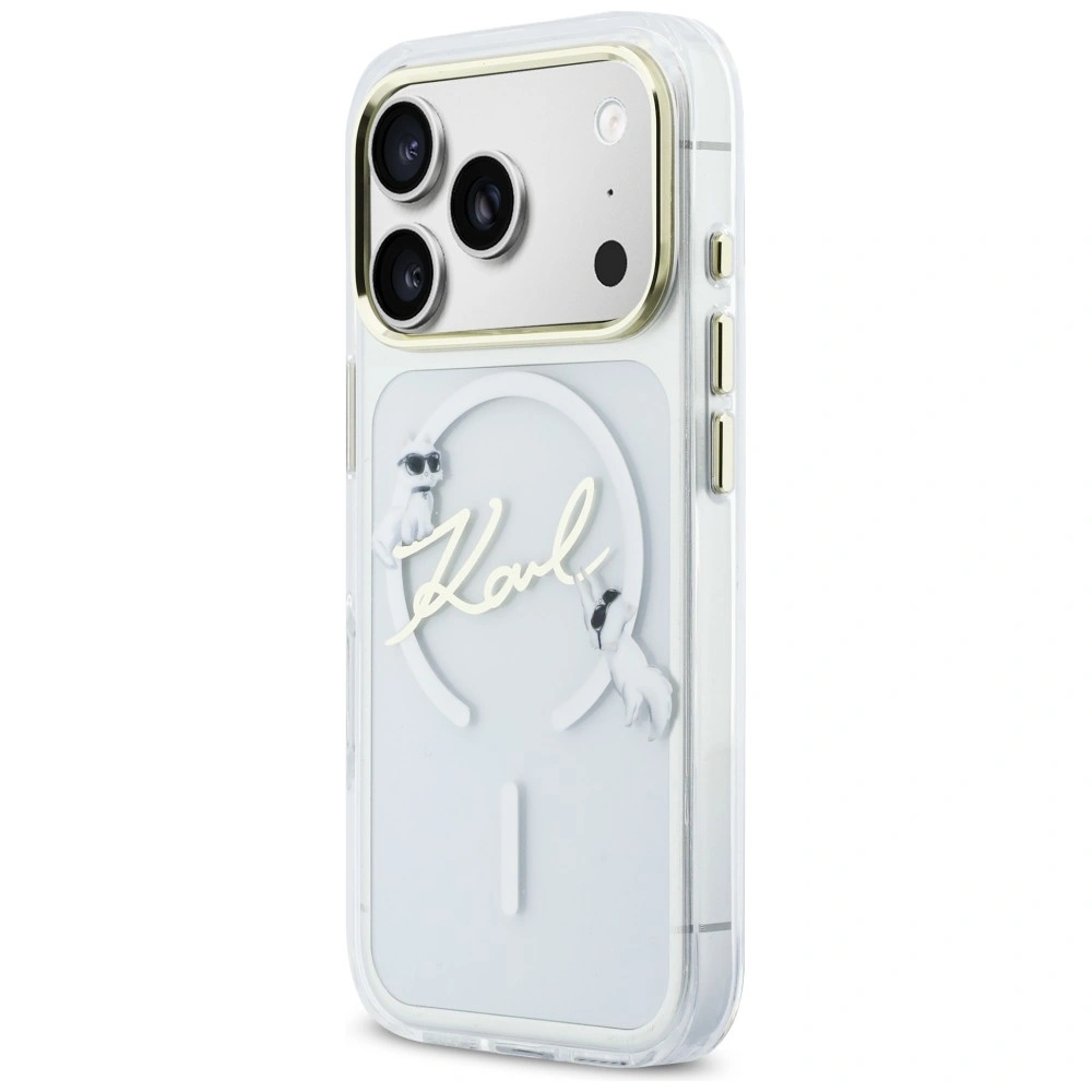 Kryt Karl Lagerfeld IML Choupettes Karl Script Logo MagSafe Apple iPhone 17 Pro transparent