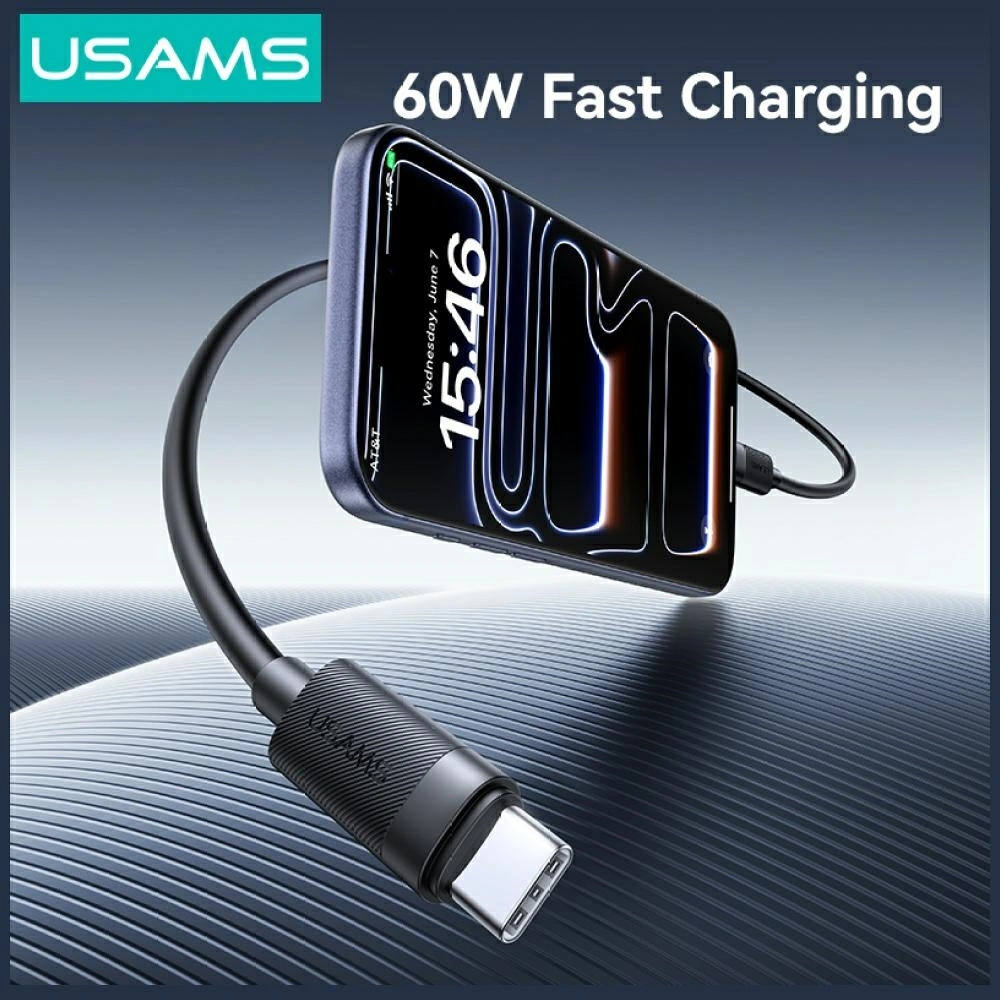 USAMS U94 60W USB-C / USB-C Cable 1m Black